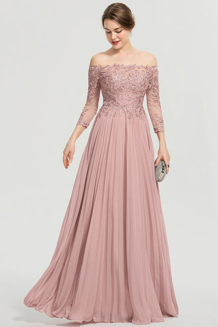 Robe Pastel Rose Épaules Dénudées Dentelle - gallery 5
