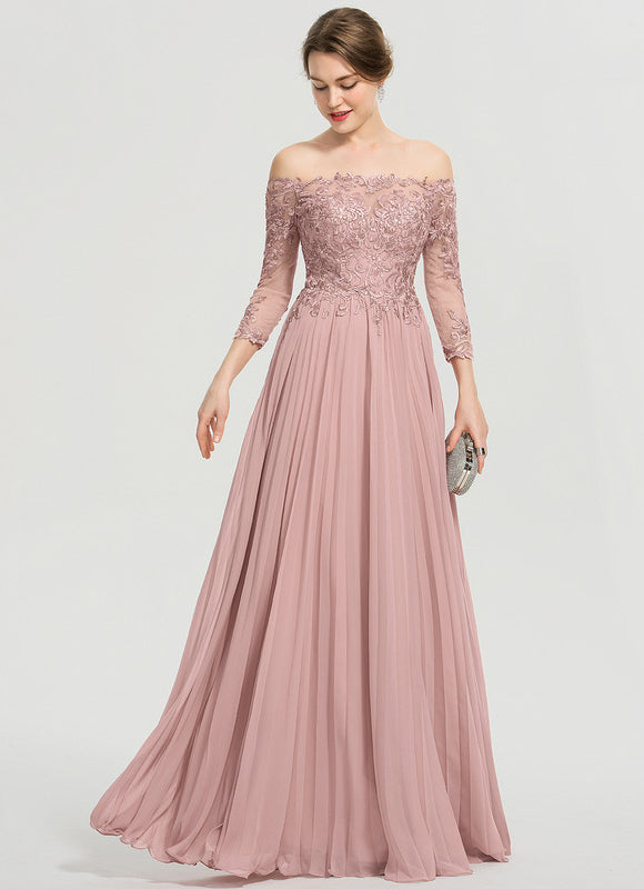 Robe Pastel Rose Épaules Dénudées Dentelle - gallery 5