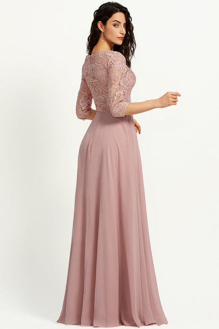 Robe Pastel Rose Demoiselle D'Honneur Élégante - gallery 3