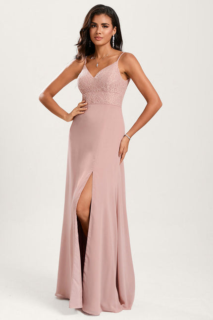 Robe Pastel Rose Demoiselle D'Honneur Élégante