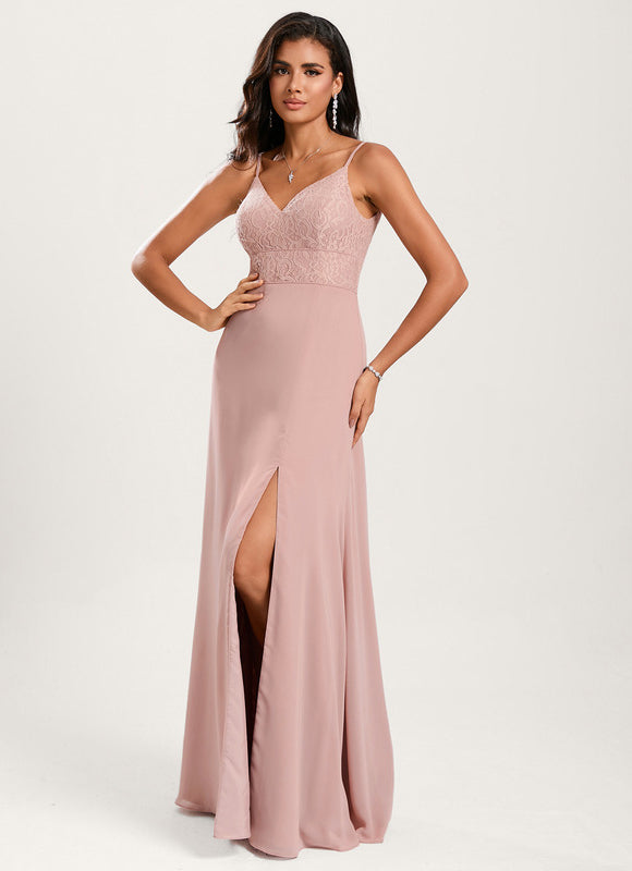 Robe Pastel Rose Demoiselle D'Honneur Élégante