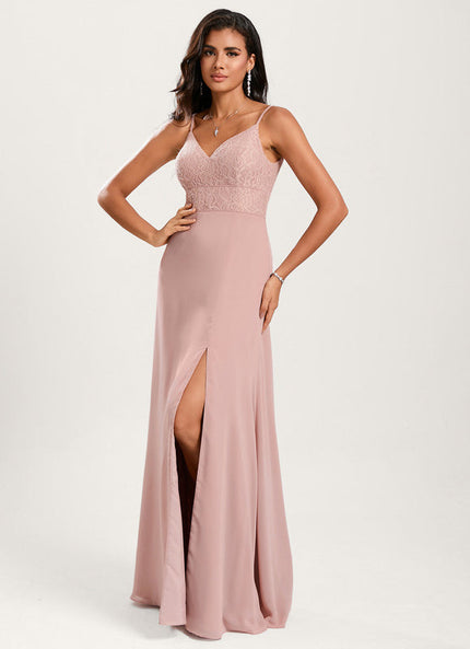 Robe Pastel Rose Demoiselle D'Honneur Élégante