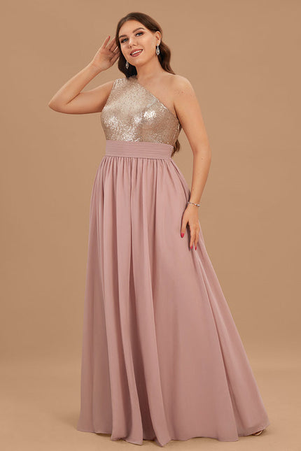 Robe Pastel Rose Décolleté Asymétrique Élégante - gallery 9