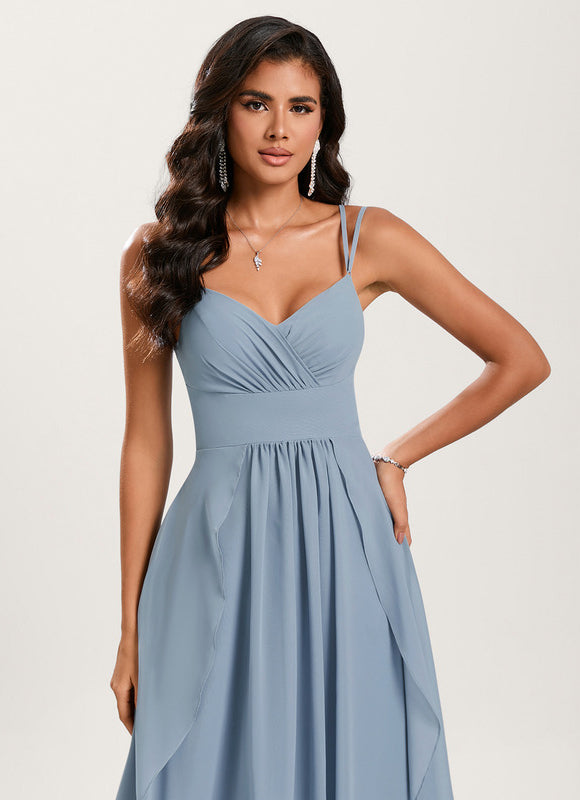 Robe Pastel Rose Demoiselle D'Honneur Élégante - gallery 5