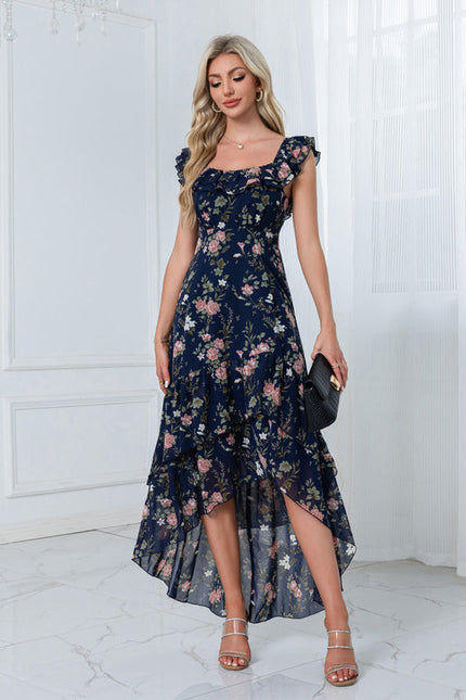 Robe Pastel Rose Imprimé Fleuri Volants - gallery 6