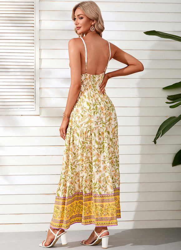 Robe Pastel Fleuri Col V Rose - gallery 4