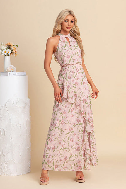 Robe Pastel Rose Imprimé Fleurs Maxi - gallery 5