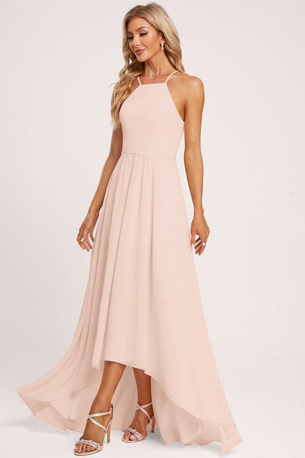 Robe Pastel Rose Trapèze Mousseline Volants - gallery 5