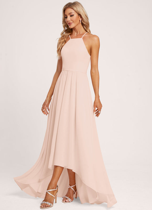 Robe Pastel Rose Trapèze Mousseline Volants - gallery 5