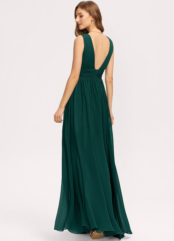Robe Pastel Bleu Col V Longue - gallery 7