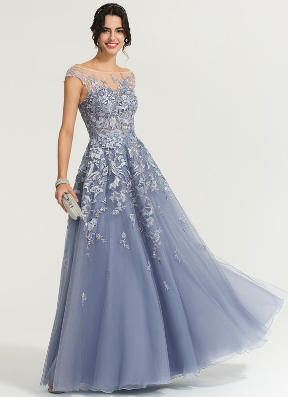 Robe Pastel Bleu Trapèze Épaules Dénudées - gallery 4