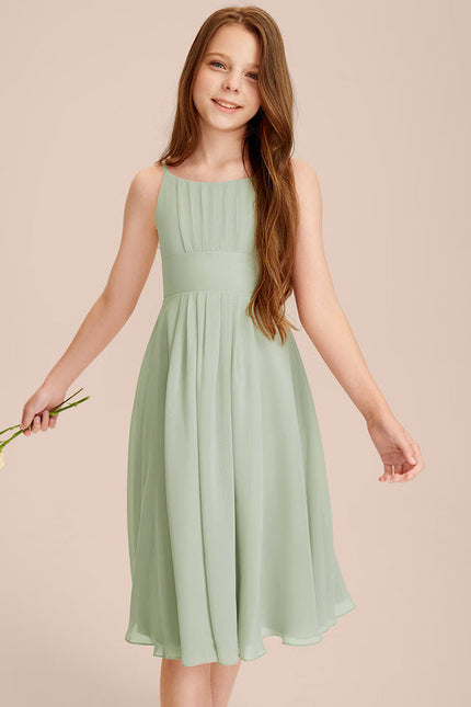 Robe Pastel Verte Demoiselle D'Honneur Junior