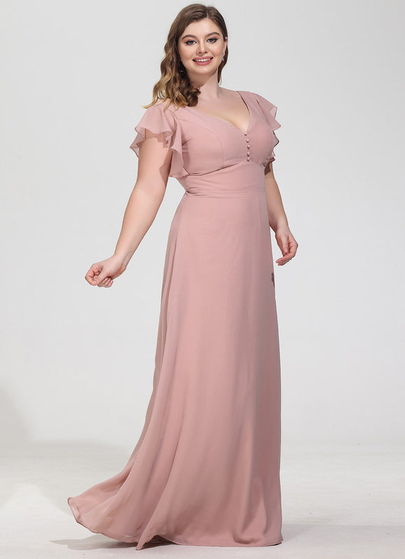 Robe Pastel Bleu Poussiéreux Poudré Demoiselle D'Honneur Élégante - gallery 8