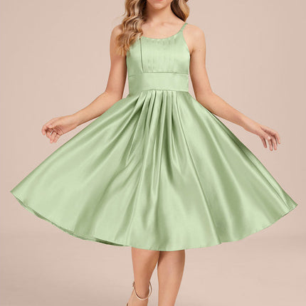 Robe Pastel Verveine Trapèze Satin Junior