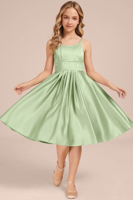 Robe Pastel Verveine Trapèze Satin Junior