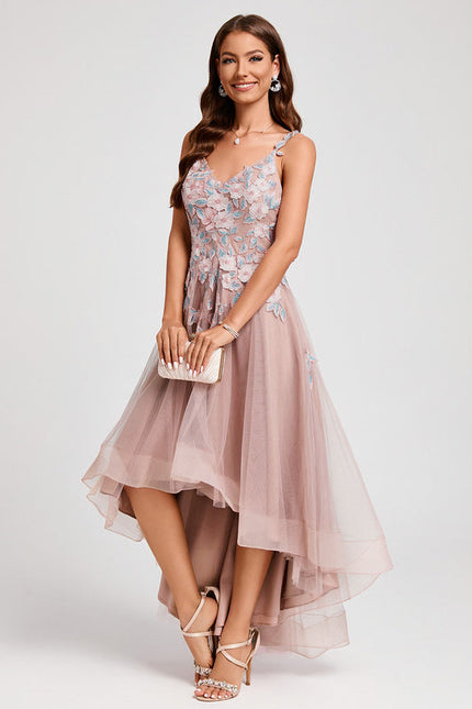 Robe Pastel Rose Floral Dentelle Cocktail - gallery 6
