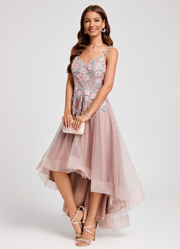 Robe Pastel Rose Floral Dentelle Cocktail - gallery 6