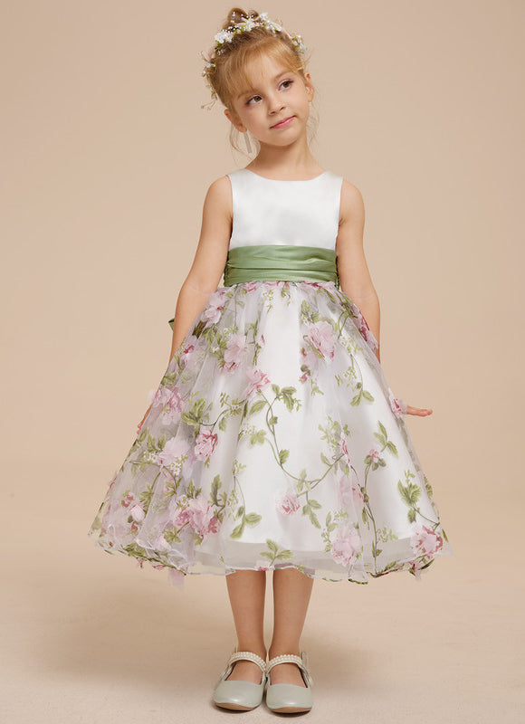 Robe Pastel Demoiselle D'Honneur Blanche Fleurie