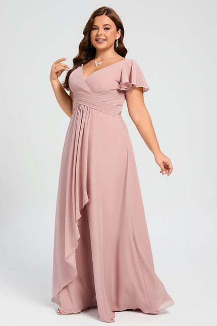 Robe Pastel Rose Demoiselle D'Honneur Élégante - gallery 9