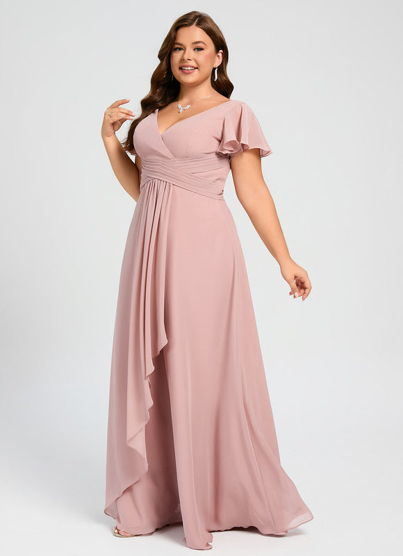 Robe Pastel Rose Demoiselle D'Honneur Élégante - gallery 9
