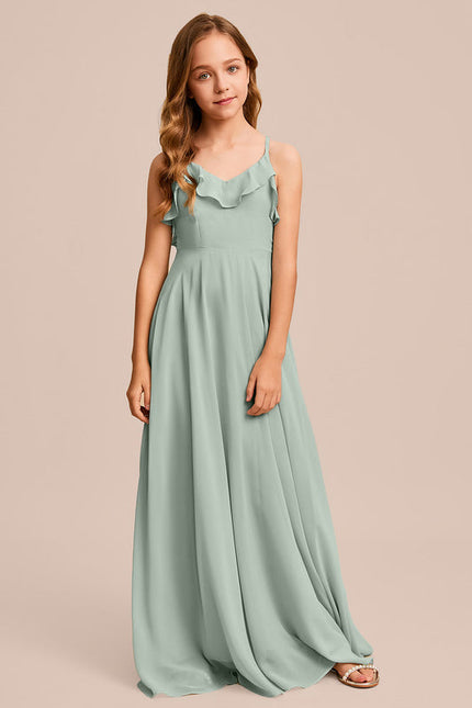 Robe Pastel Verte Col V Longueur Maxi - gallery 7