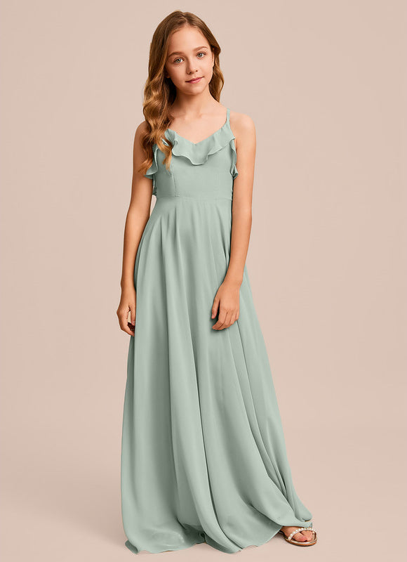 Robe Pastel Verte Col V Longueur Maxi - gallery 7
