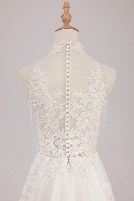Robe Pastel Mariée Blanche Traîne Dentelle - gallery 6