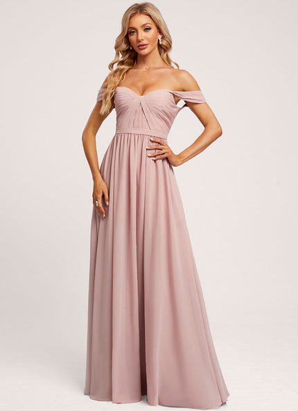 Robe Pastel Rose Décolleté Épaule Dénudée