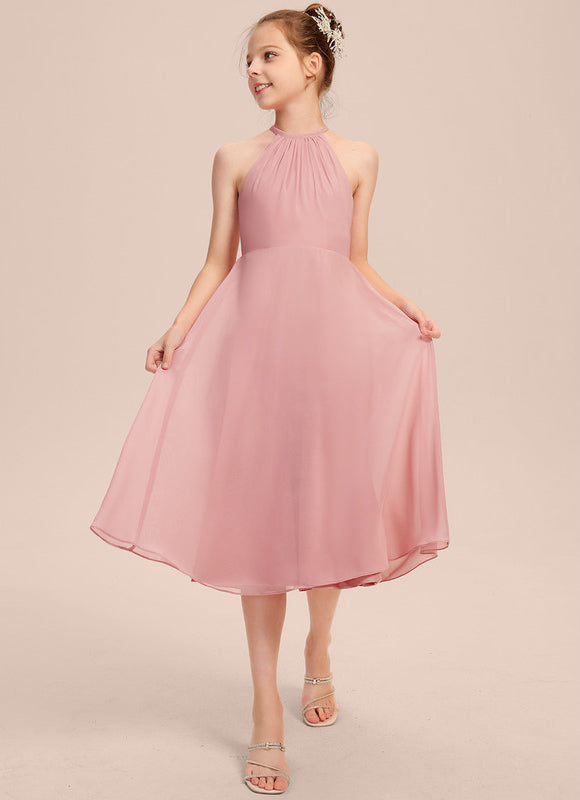 Robe Pastel Vert Menthe Trapèze Mousseline - gallery 5
