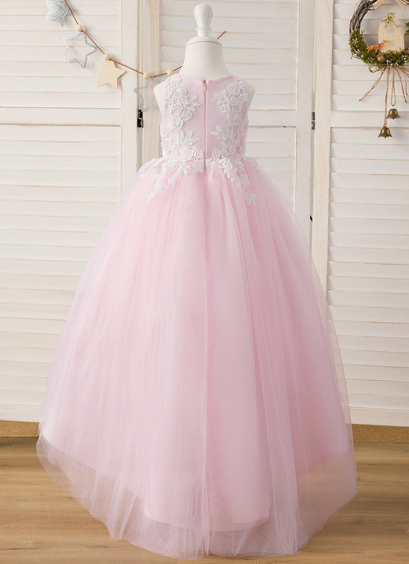 Robe Pastel Rose Col Rond Asymétrique Dentelle - gallery 4