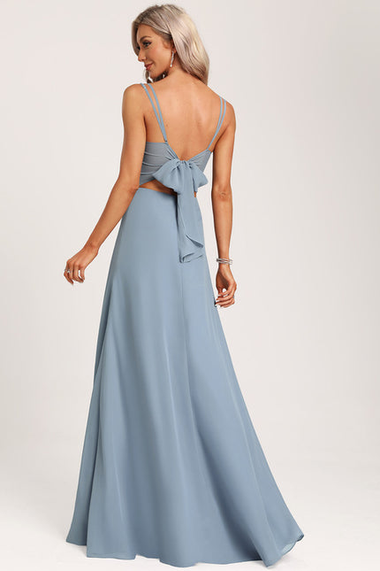 Robe Pastel Bleu Demoiselle D'Honneur Élégante - gallery 5