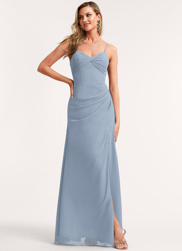Robe Pastel Demoiselle D'Honneur Bleu Clair - gallery 3