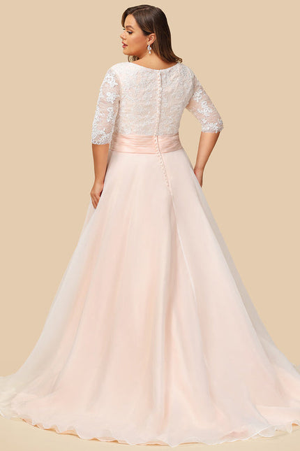 Robe Pastel Rose Col V Traîne Moyenne - gallery 6