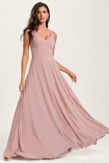 Robe Pastel Rose Demoiselle D'Honneur Élégante - gallery 3