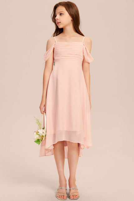 Robe Pastel Vert Mousseline Trapèze Junior - gallery 4
