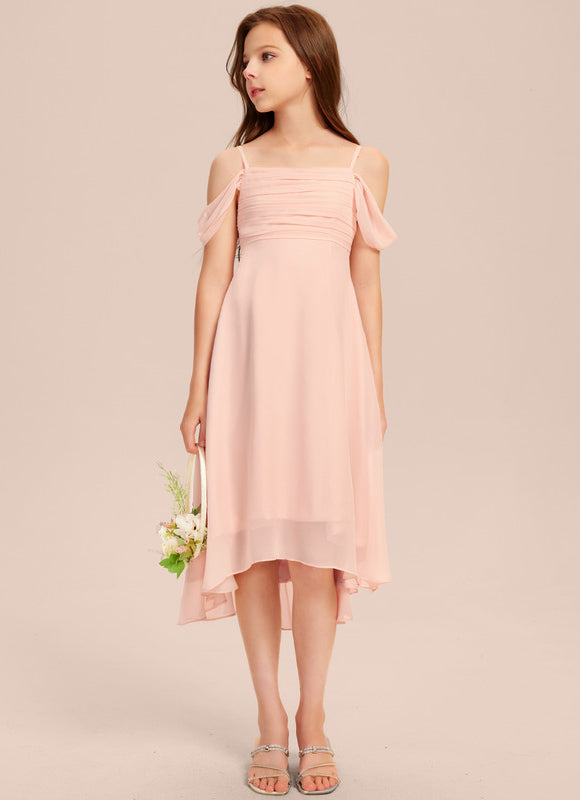 Robe Pastel Vert Mousseline Trapèze Junior - gallery 4