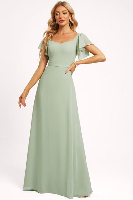 Robe Pastel Rose Demoiselle D'Honneur Élégante - gallery 1