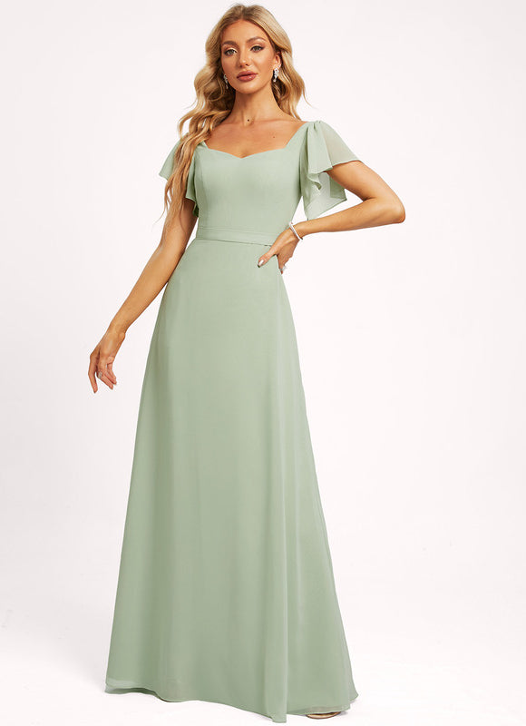 Robe Pastel Rose Demoiselle D'Honneur Élégante - gallery 1