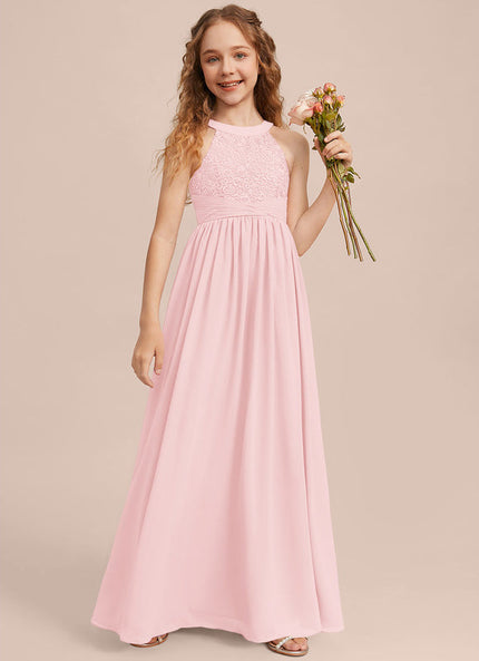 Robe Pastel Rose Demoiselle D'Honneur Longue