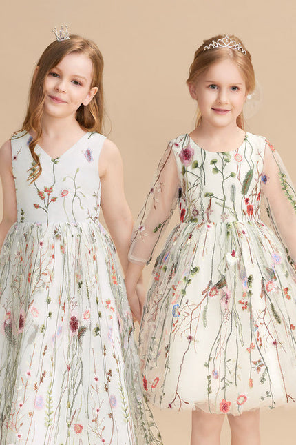 Robe Pastel Verte Dentelle Fleuri Fille Mariage - gallery 8