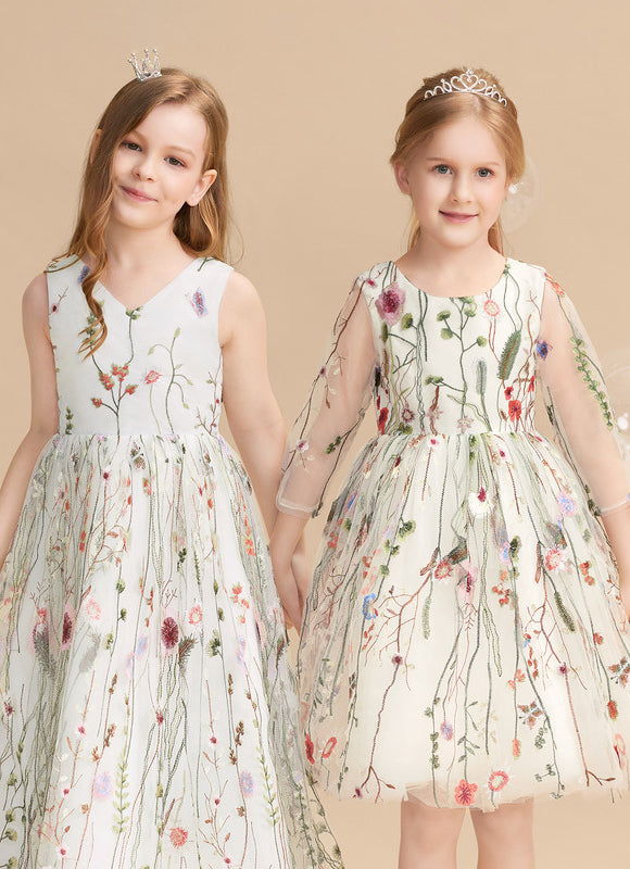 Robe Pastel Verte Dentelle Fleuri Fille Mariage - gallery 8