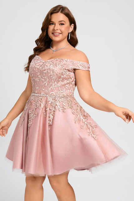 Robe Pastel Rose Tulle Paillettes Élégante - gallery 5