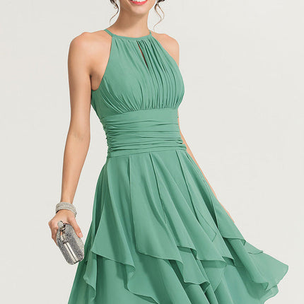 Robe Pastel Verte Trapèze À Volants