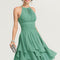 Robe Pastel Verte Trapèze À Volants