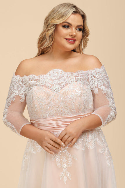 Robe Pastel Saumon Asymétrique Dentelle Chic - gallery 9