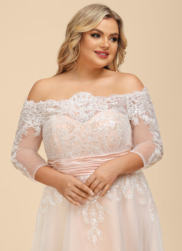 Robe Pastel Saumon Asymétrique Dentelle Chic - gallery 9