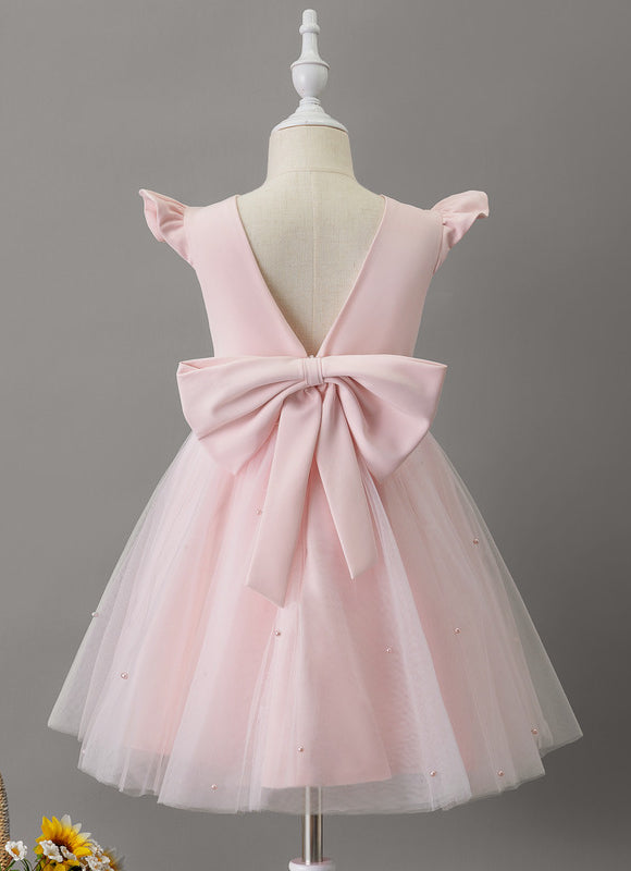 Robe Pastel Rose Tulle Avec Perles - gallery 5