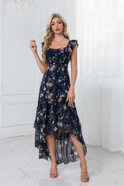 Robe Pastel Rose Imprimé Fleuri Volants - gallery 5