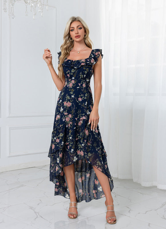 Robe Pastel Rose Imprimé Fleuri Volants - gallery 5