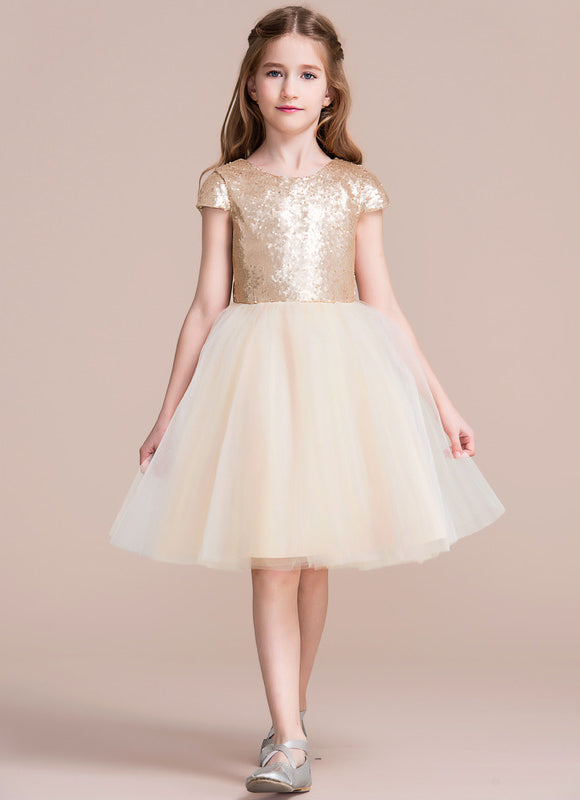 Robe Pastel Crème Trapèze Mariage Fille - gallery 3